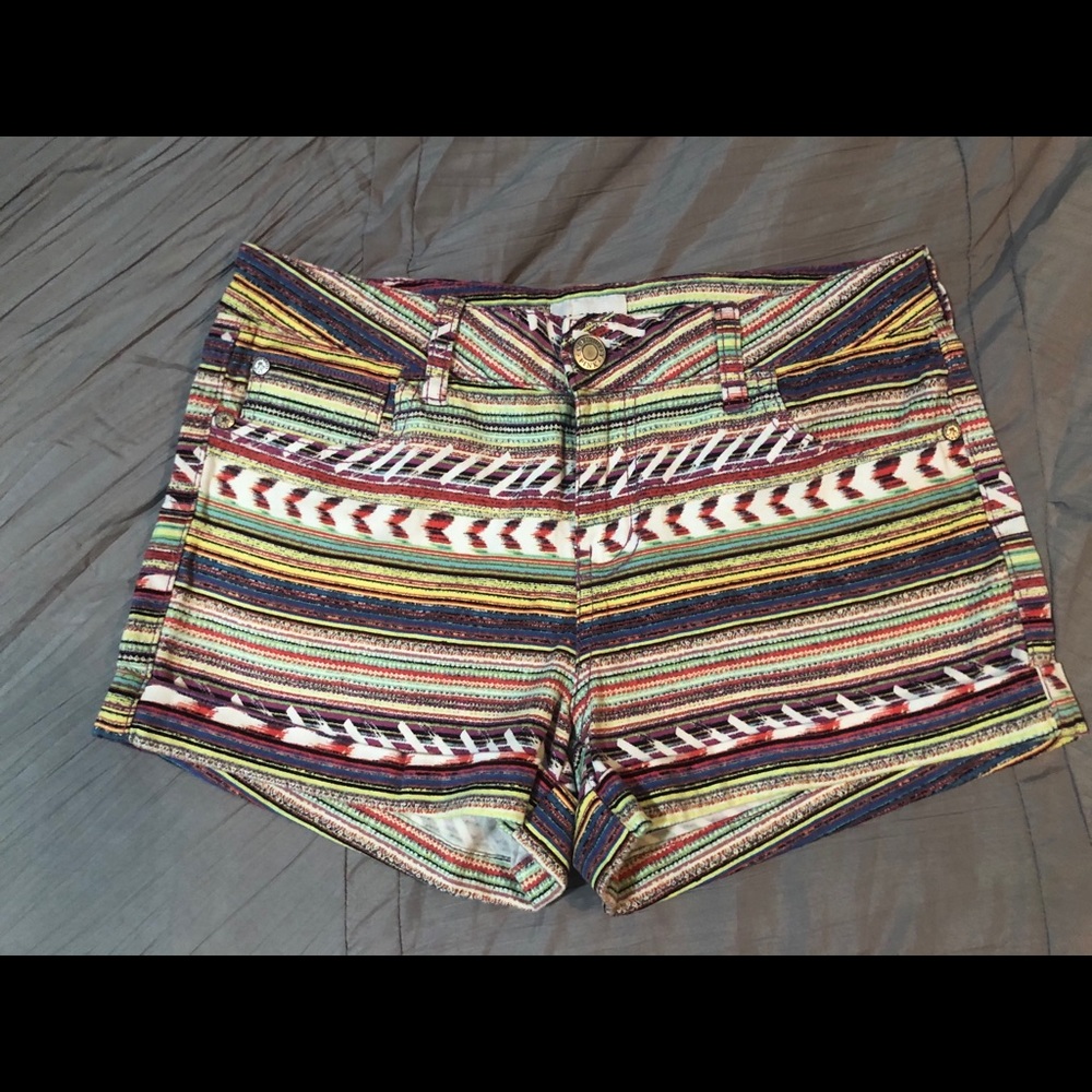 Printed pattern Denim shorts